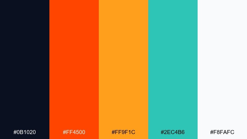 electric ember futuristic color palette with hex codes