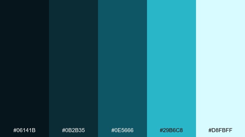 electric horizon cyan thunderstorm color palette with hex codes