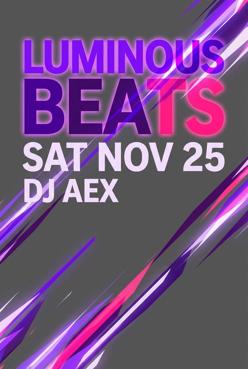 nightclub poster in neon purple