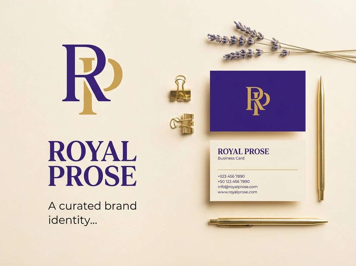 luxury branding in purple gold