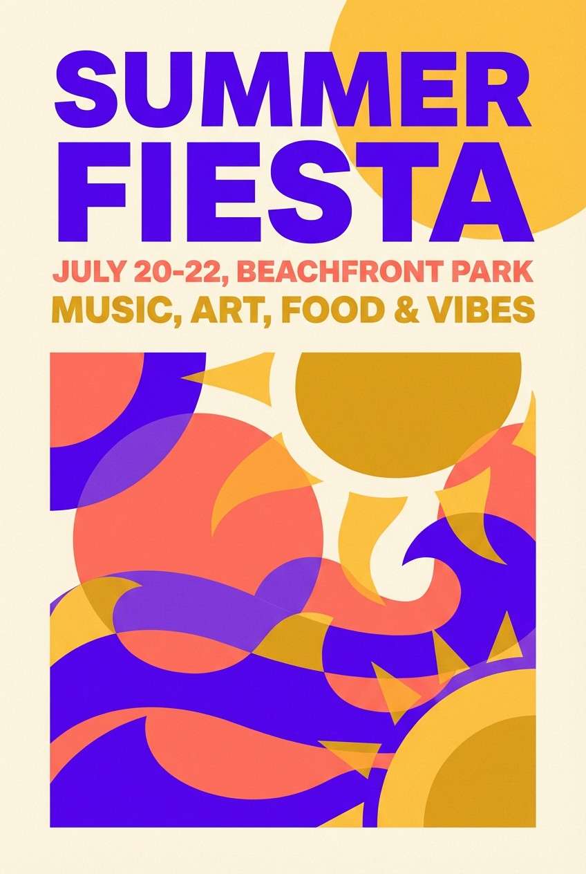 summer flyer in purple coral