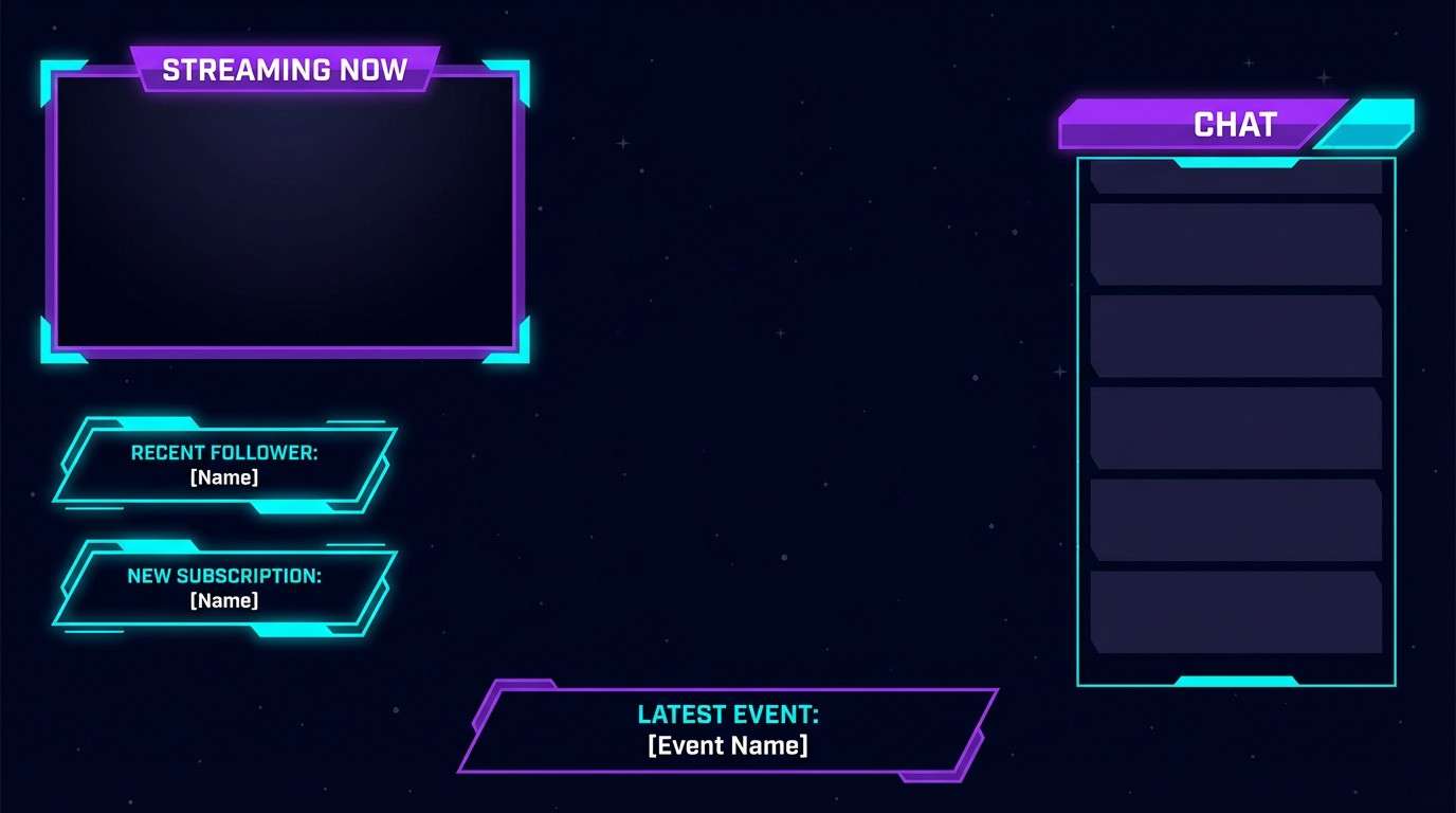 stream overlay with neon purple