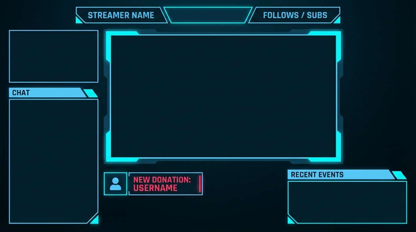 cyan gaming stream overlay
