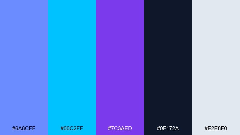 electric twilight color palette with hex codes