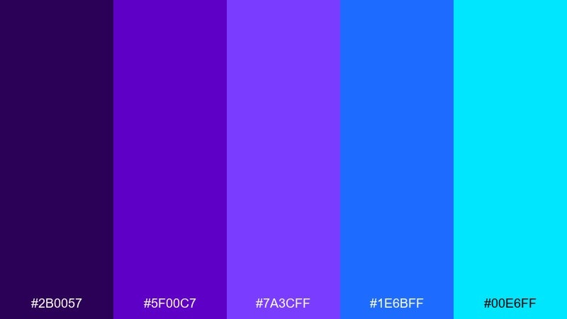 electric ultraviolet color palette with hex codes