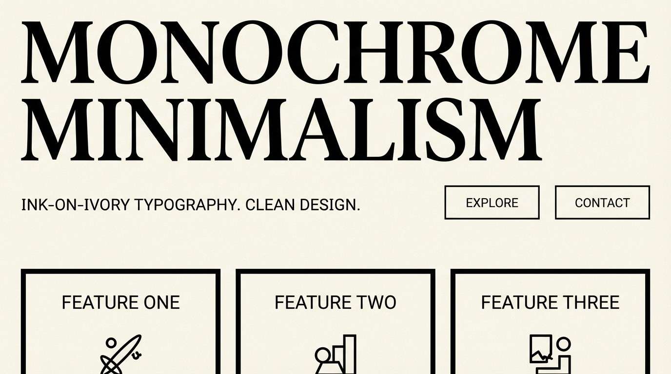minimal ink and ivory ui