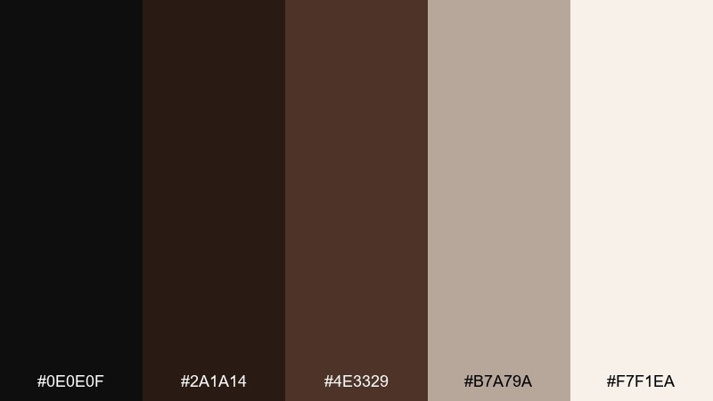 elegant marble mocha color palette with hex codes