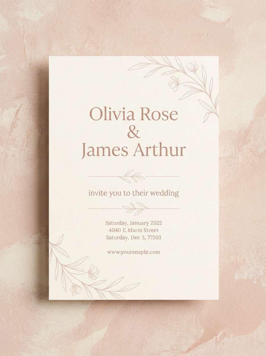 cream and blush invitation