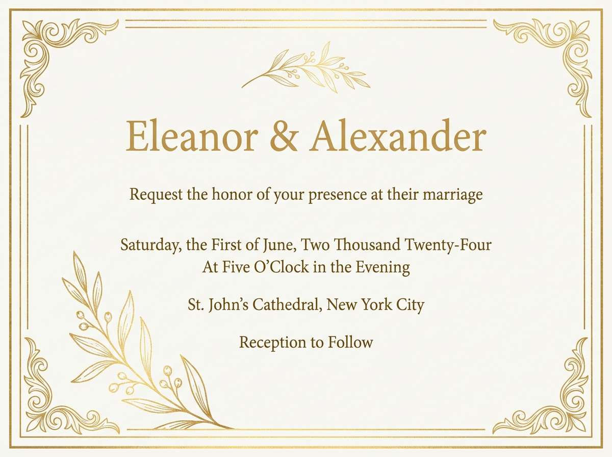 elegant ivory invitation