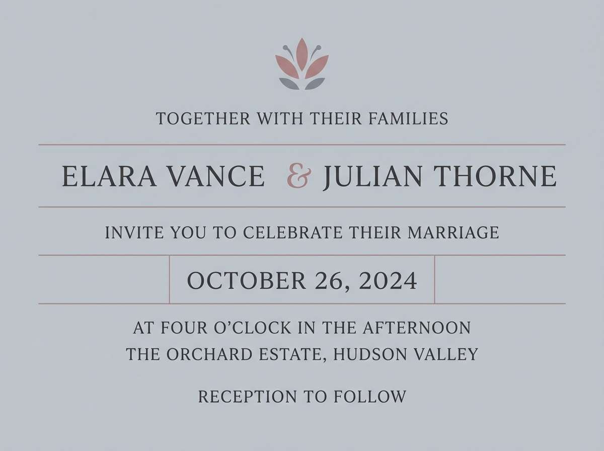elegant slate and rose invite