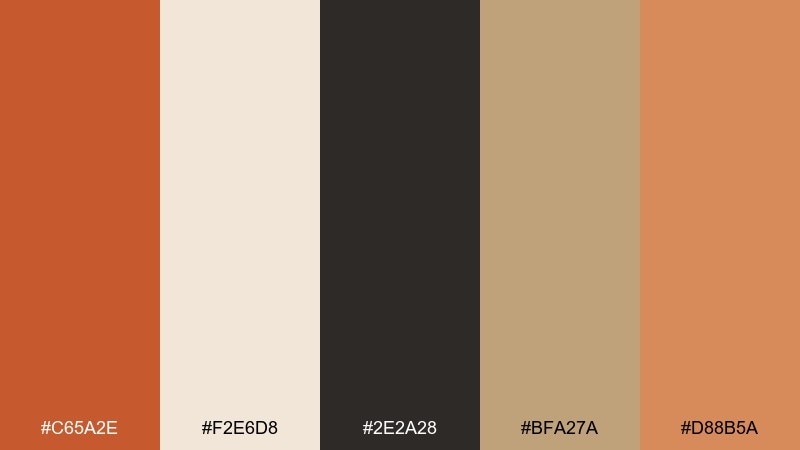 ember & oat color palette with hex codes