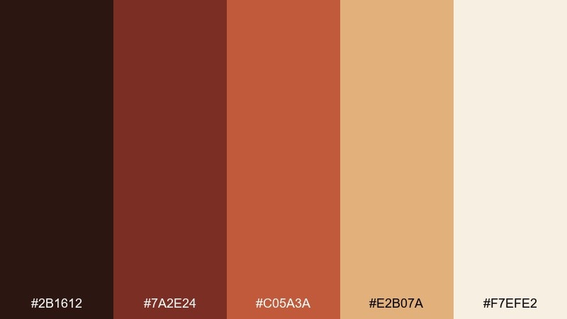 ember clay prehistoric color palette with hex codes