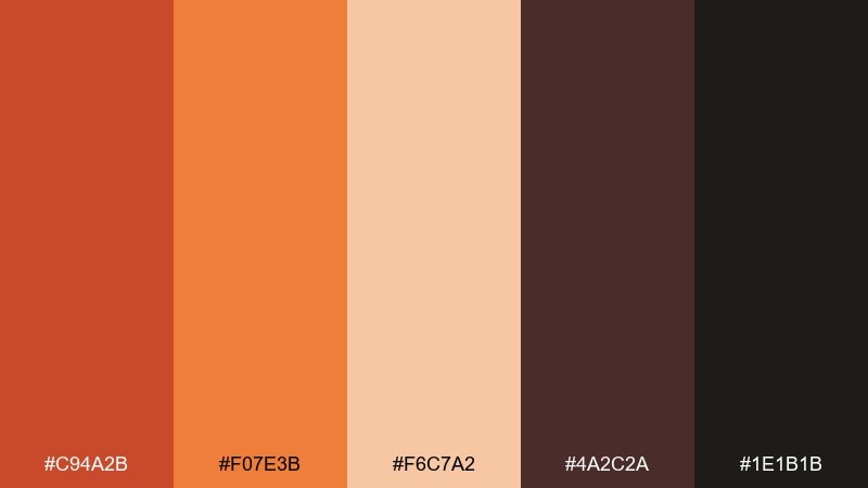 ember dusk pumpkin color palette with hex codes