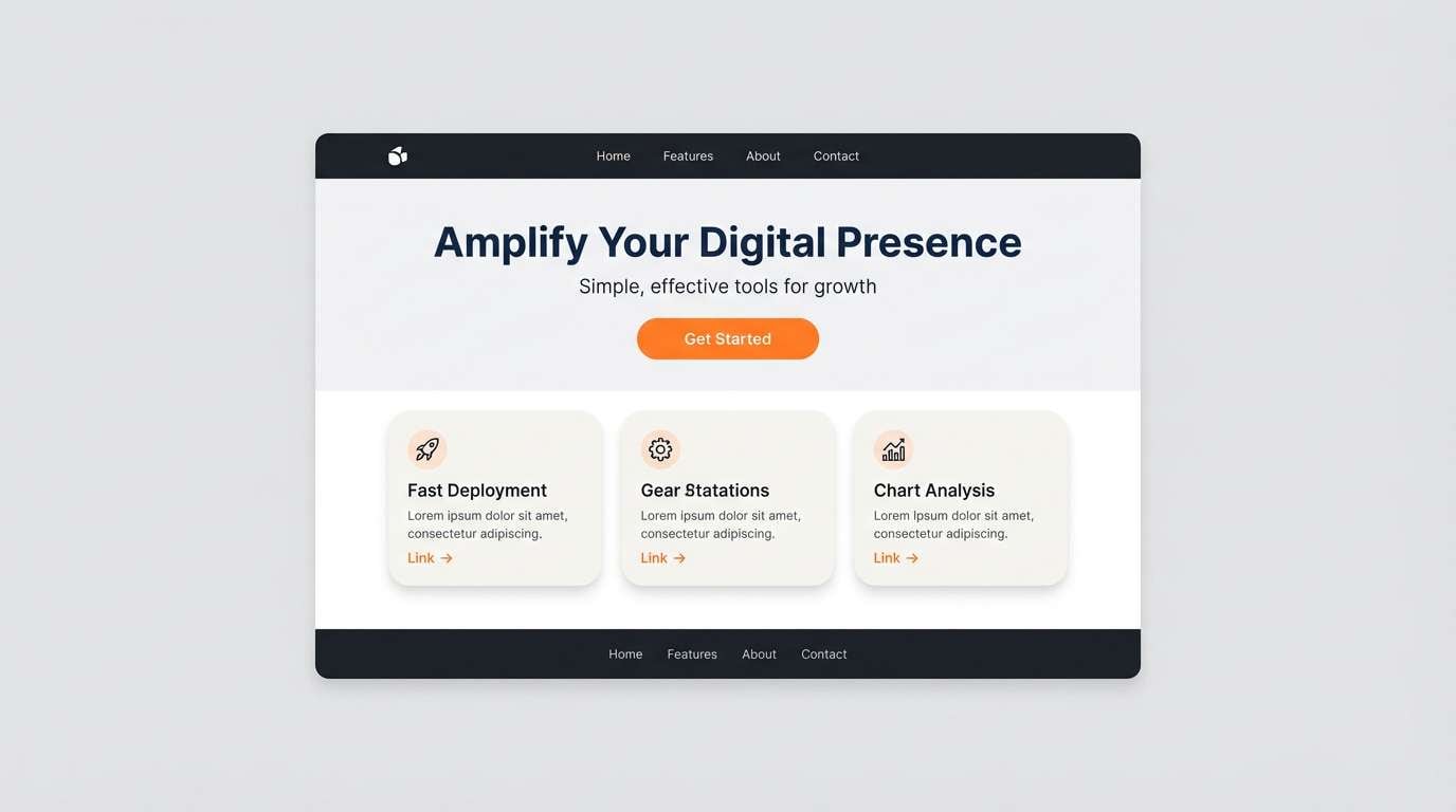 dark landing page with orange cta