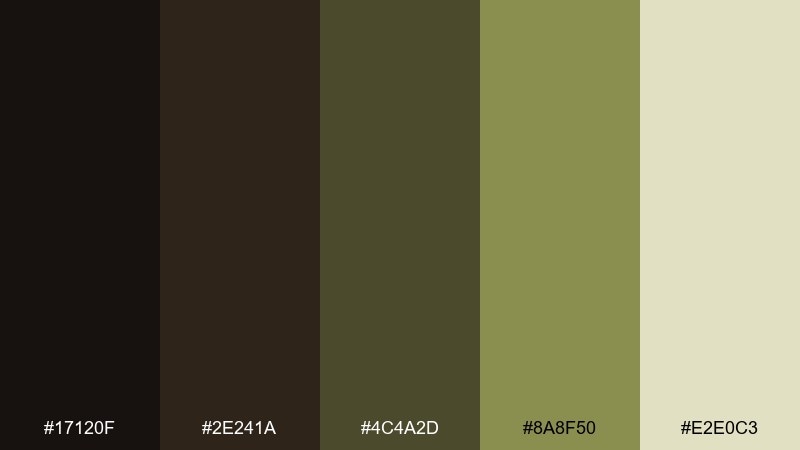 ember olive warm black color palette with hex codes