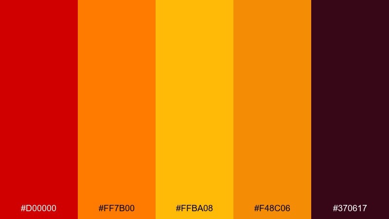 ember sunrise color palette with hex codes