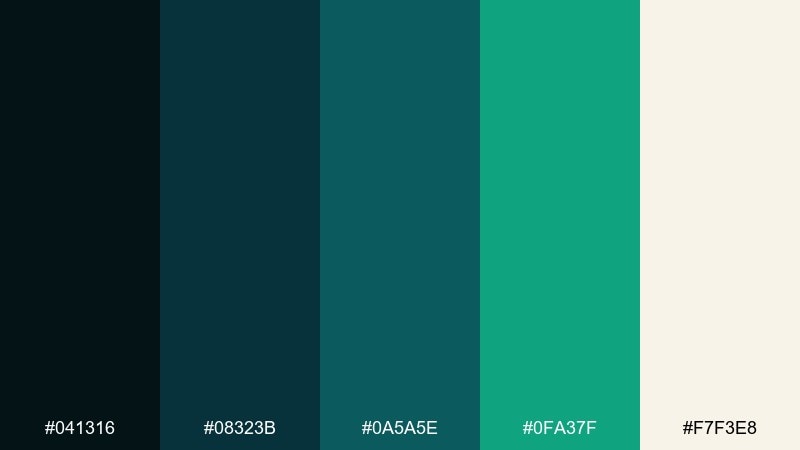 emerald abyss color palette with hex codes