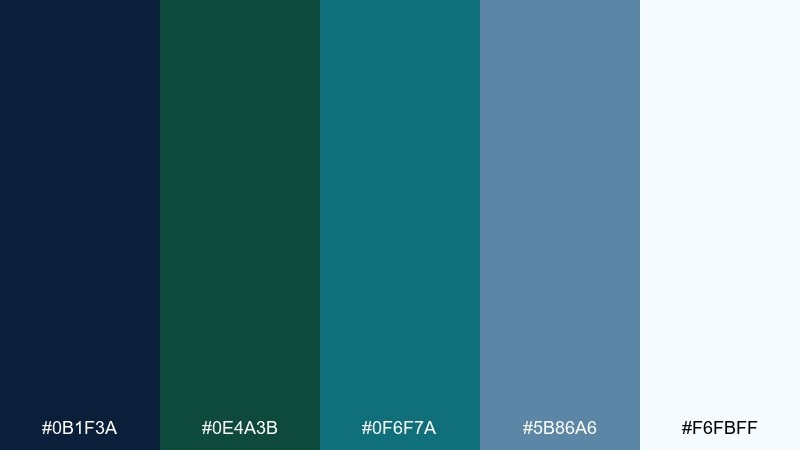 emerald blueprint color palette with hex codes