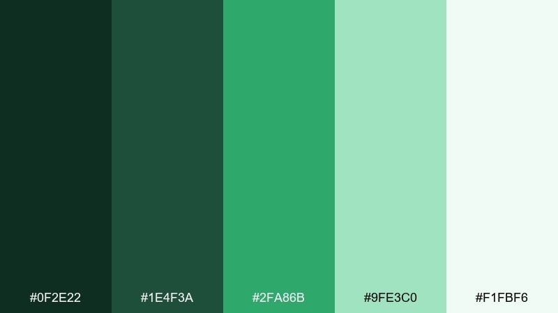 emerald canopy magical forest color palette with hex codes