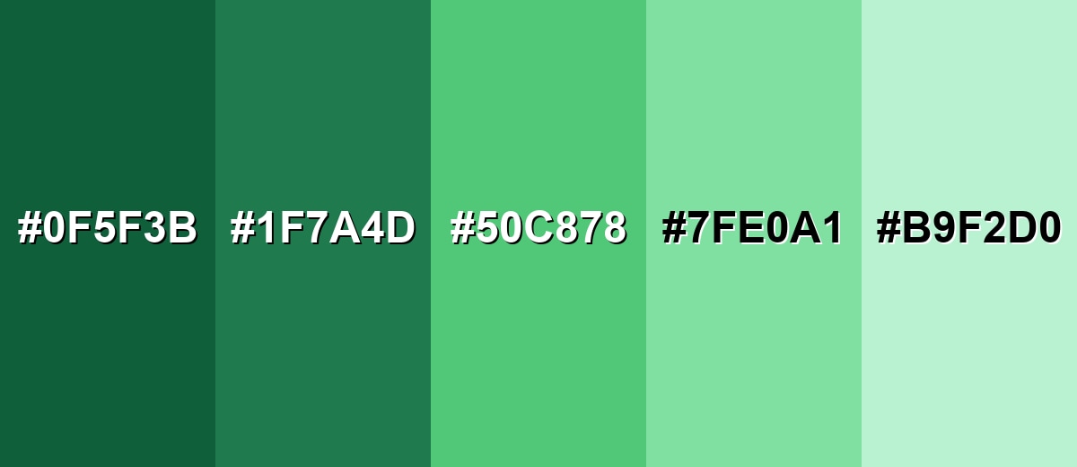 shades and variations of emerald-color