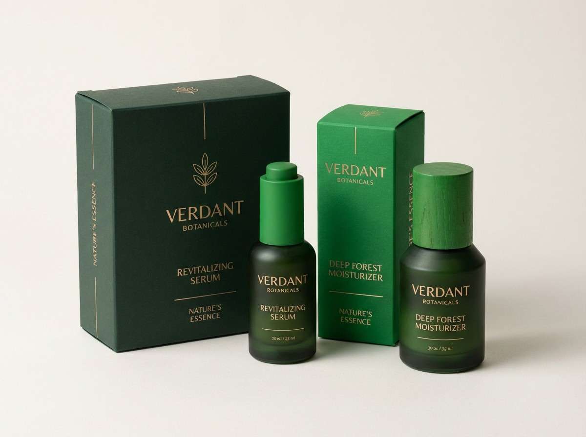 luxury green skincare packaging