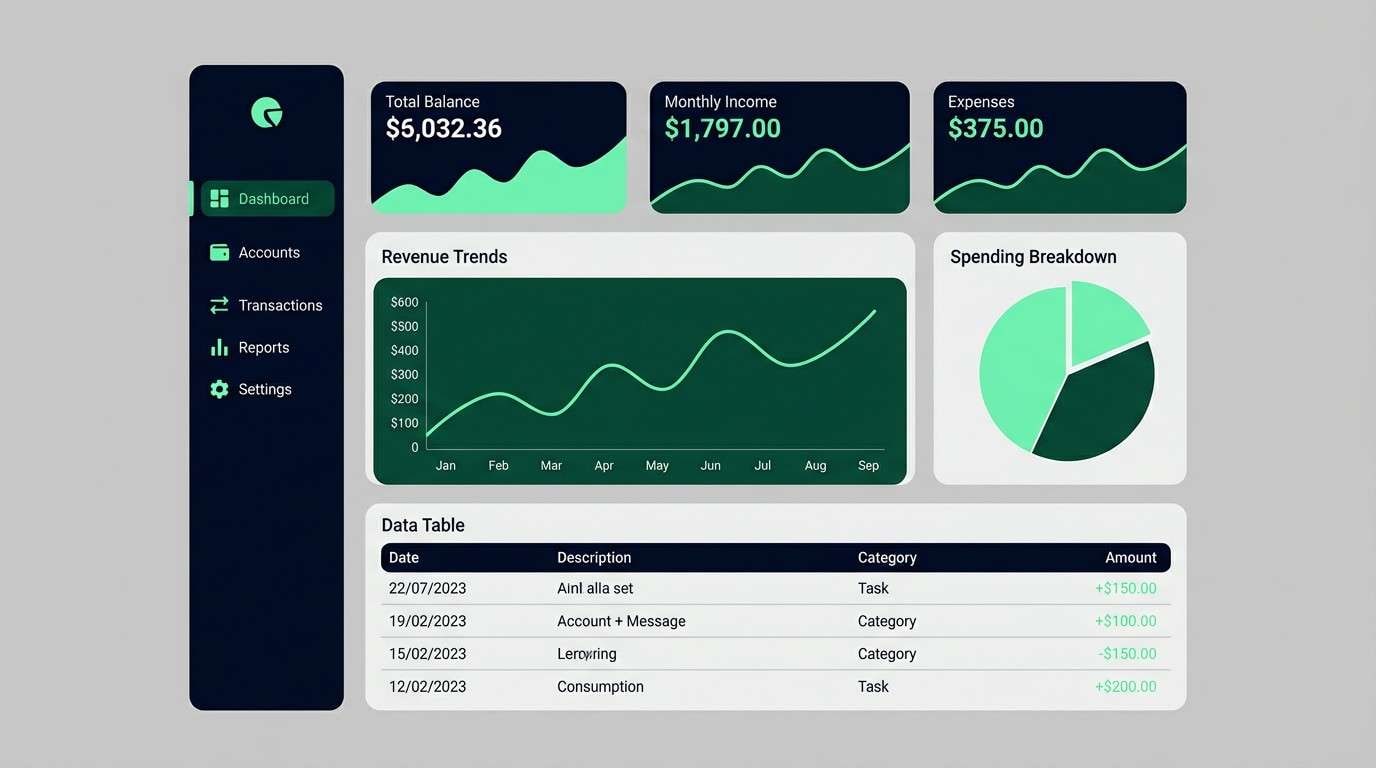 emerald finance dashboard ui