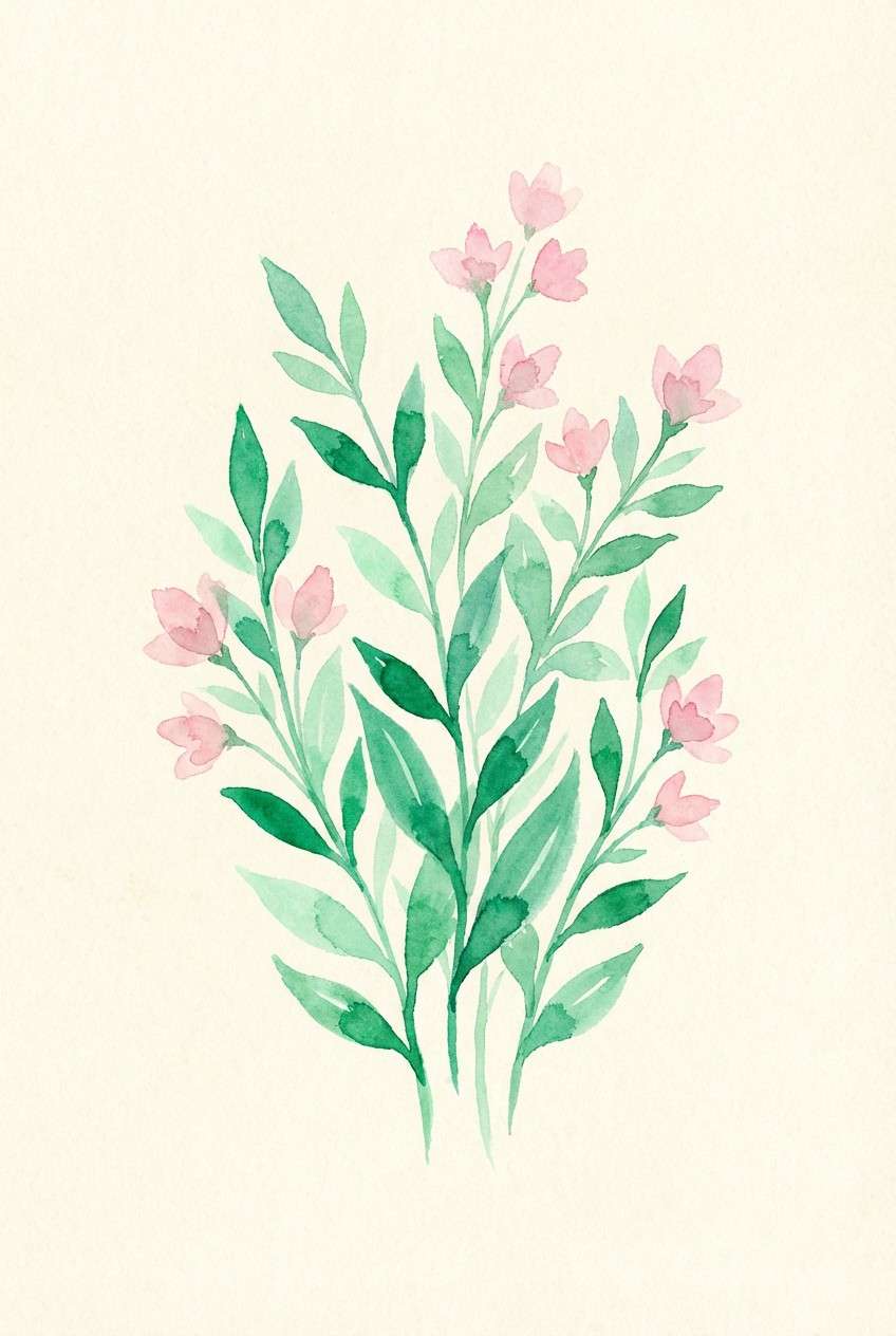 spring botanical watercolor