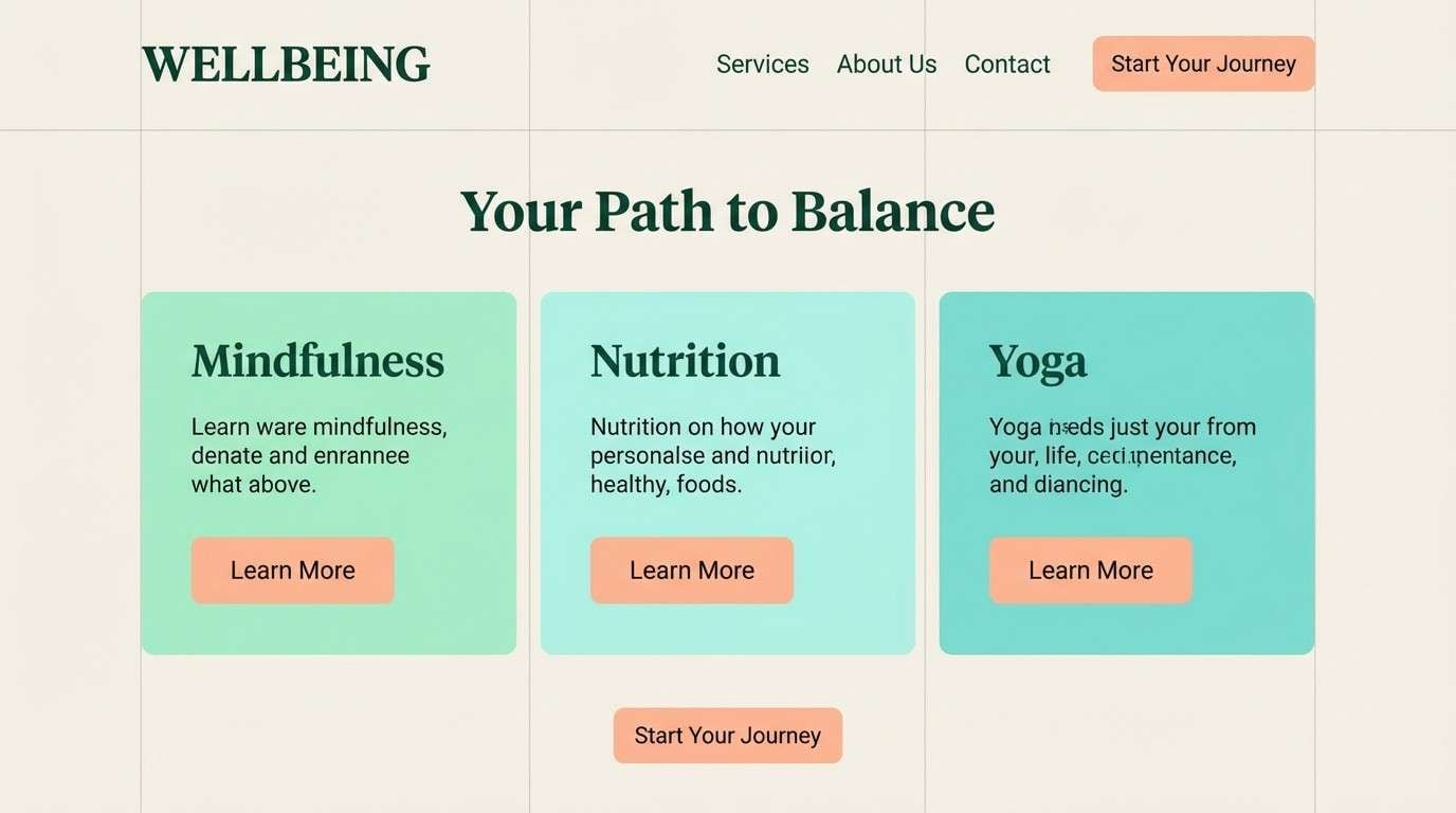 mint wellness website ui