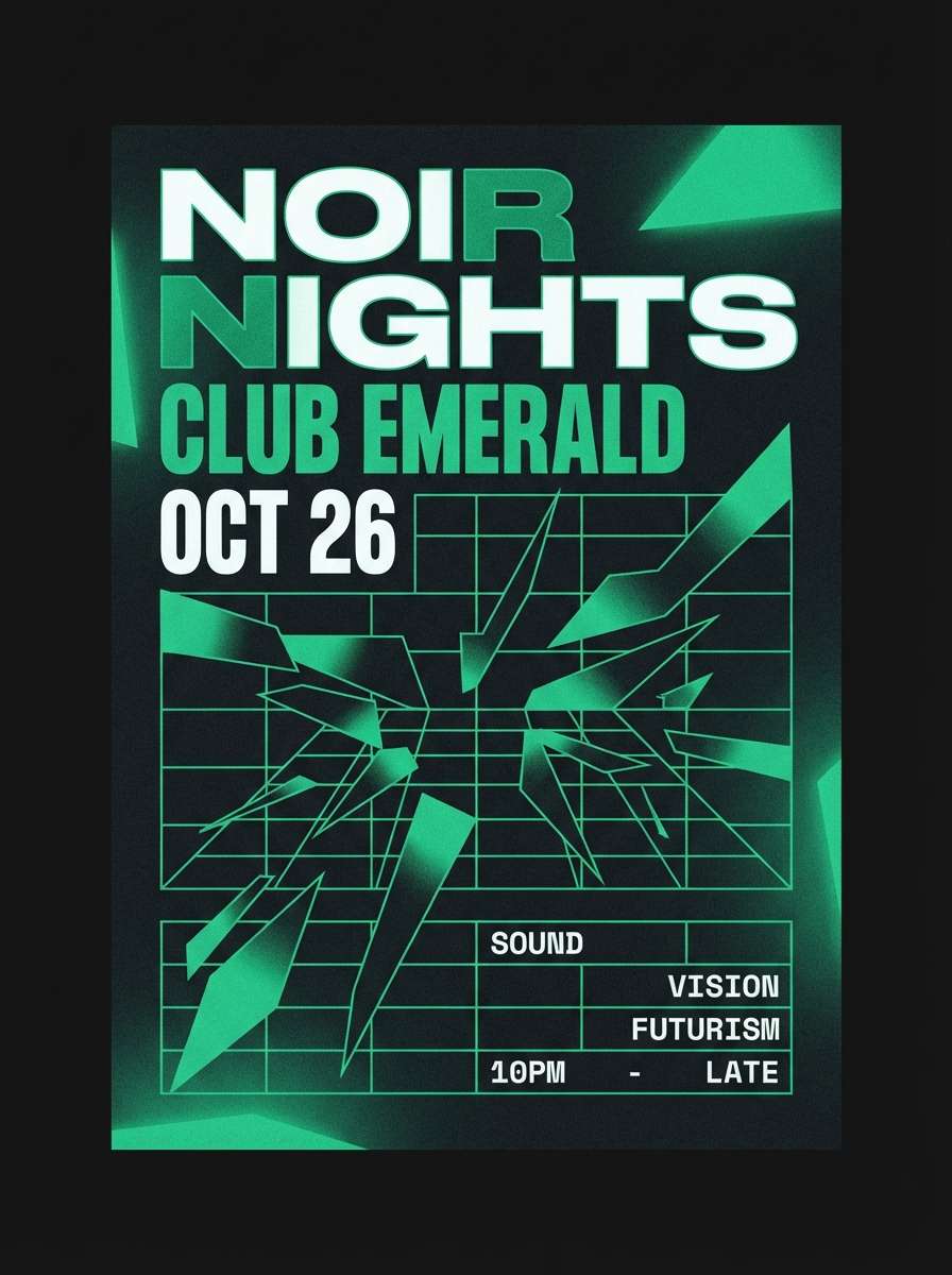 dark emerald event poster