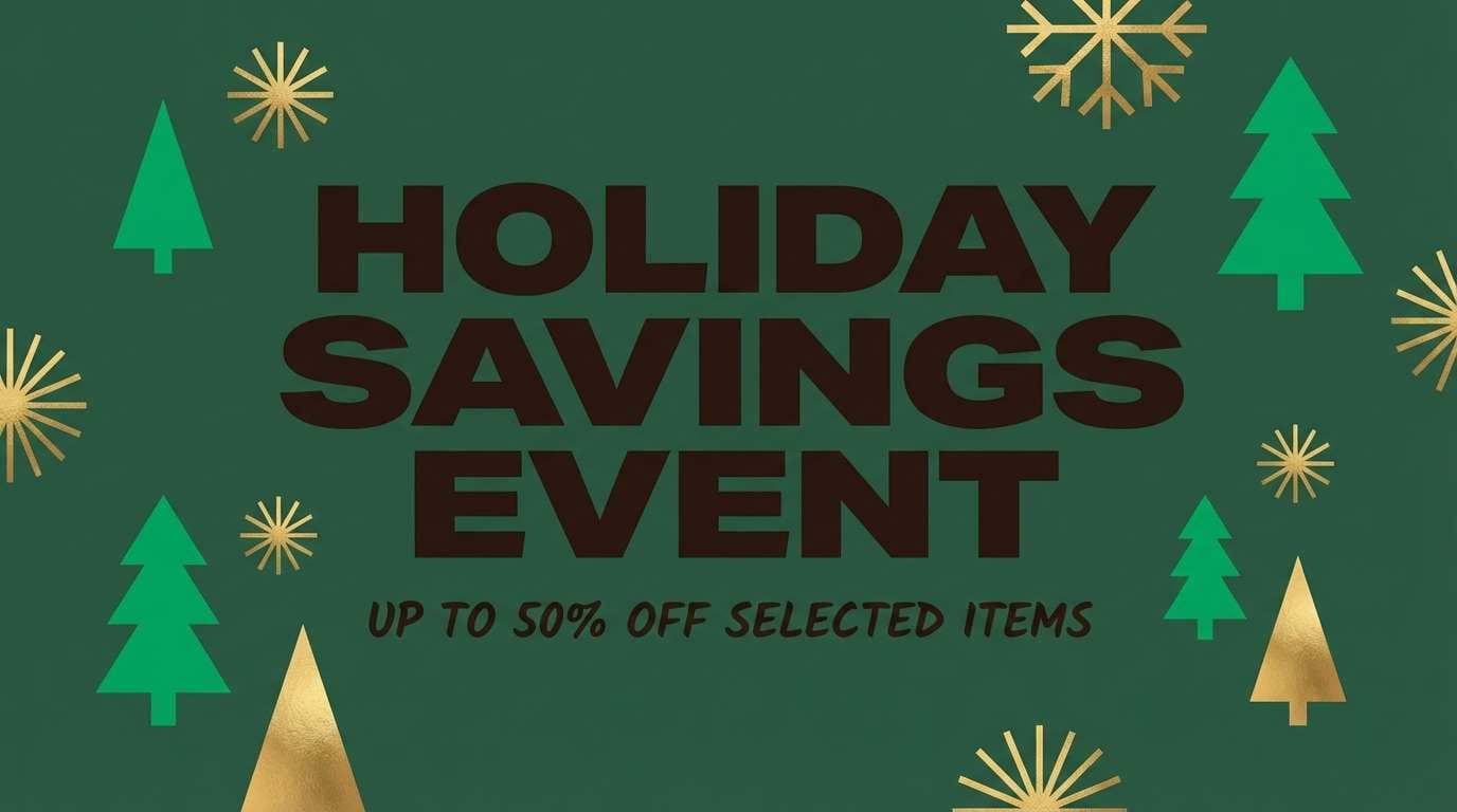 green gold holiday banner