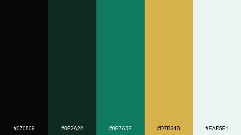 emerald crown color palette with hex codes