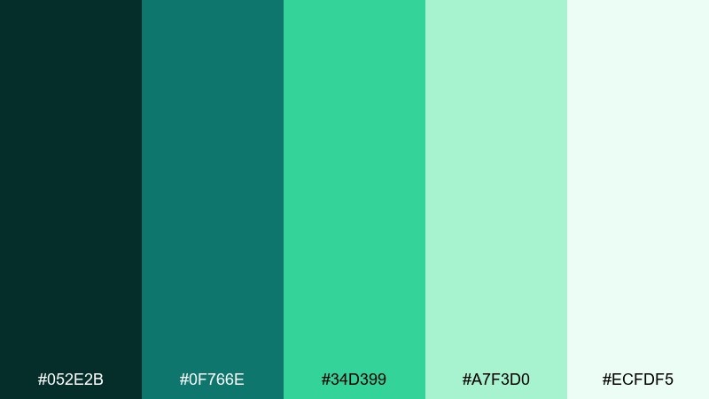 emerald equity finance color palette with hex codes