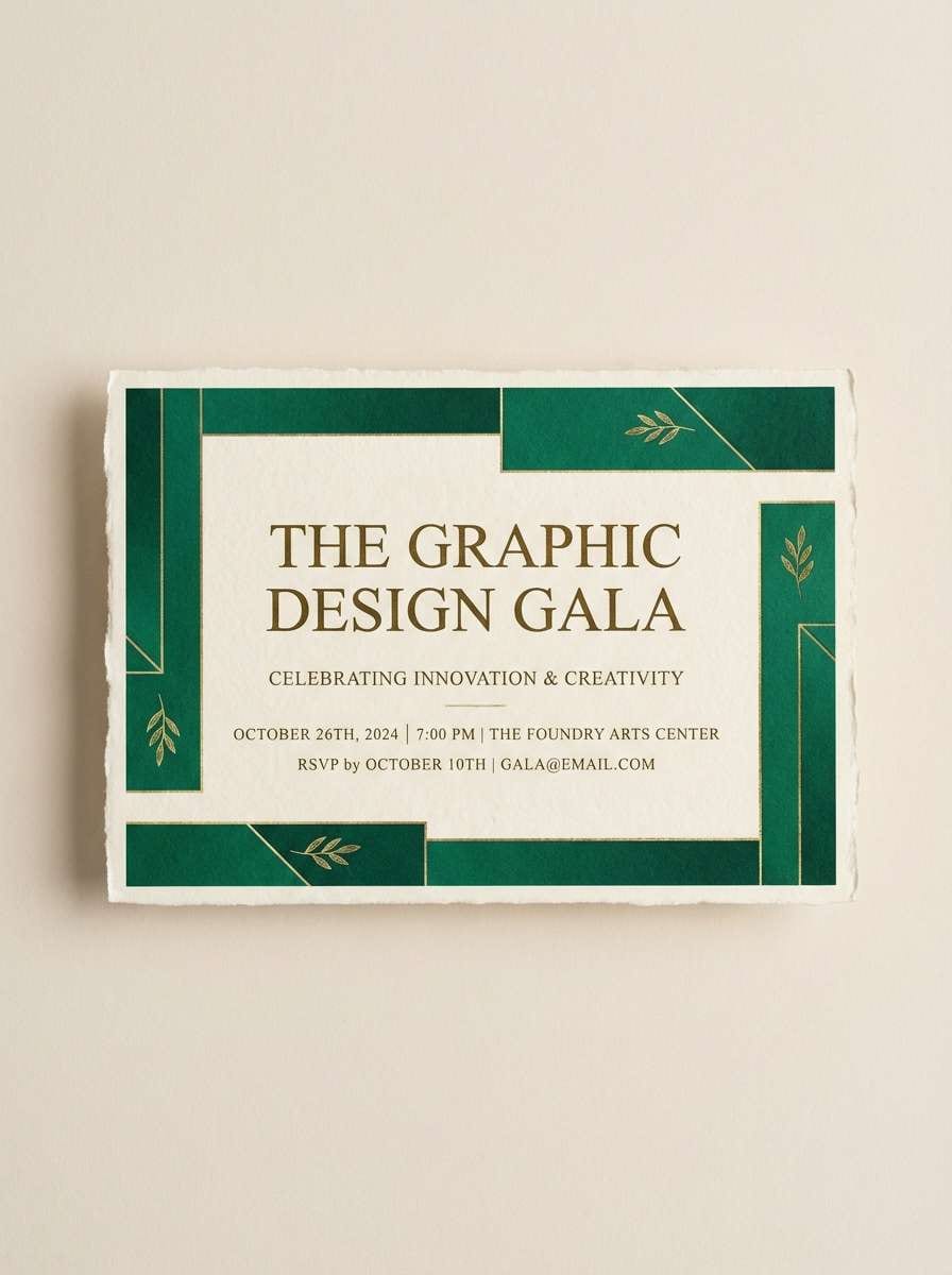emerald gala invitation