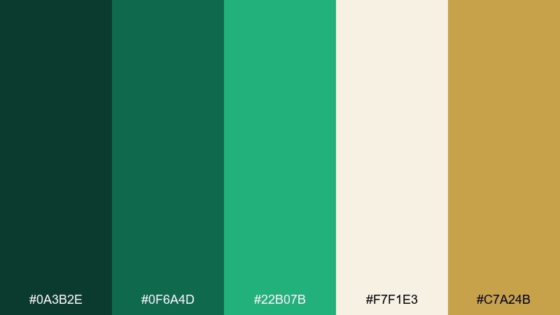 emerald luxe color palette with hex codes