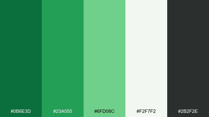 emerald meadow shamrock color palette with hex codes