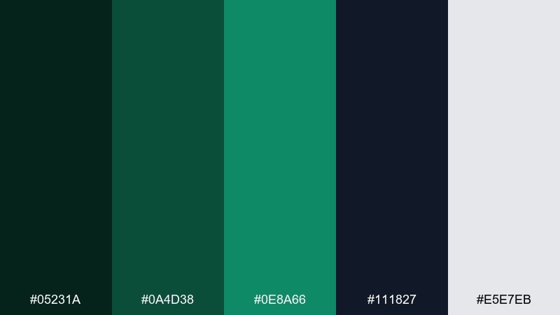 emerald noir emerald color palette with hex codes
