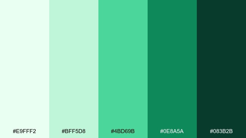 emerald prescription pharmacy blue color palette with hex codes