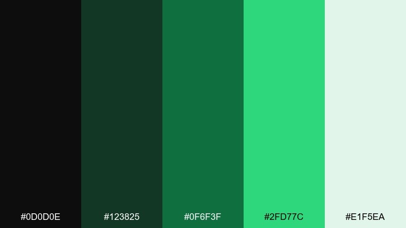 emerald velvet color palette with hex codes