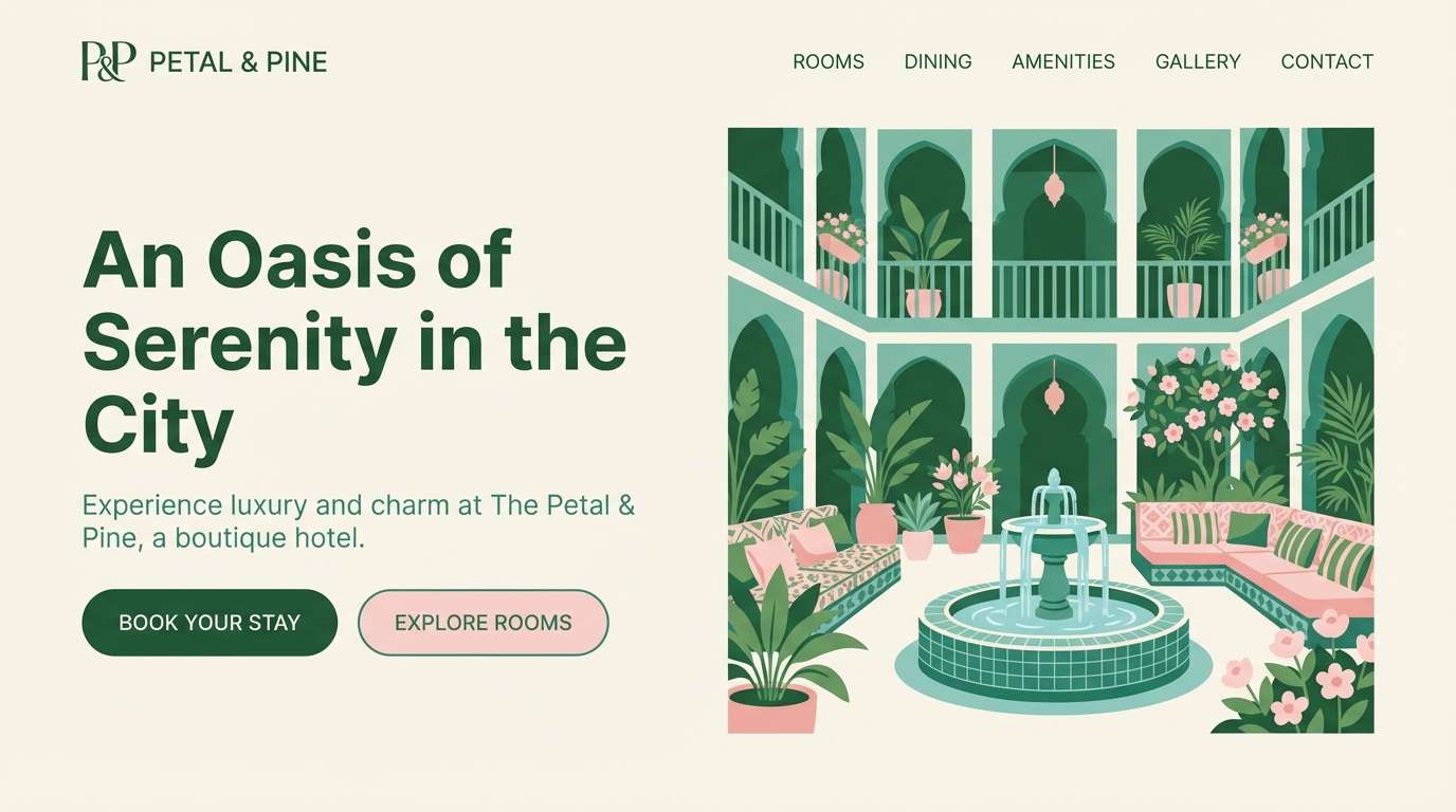 boutique hotel hero ui