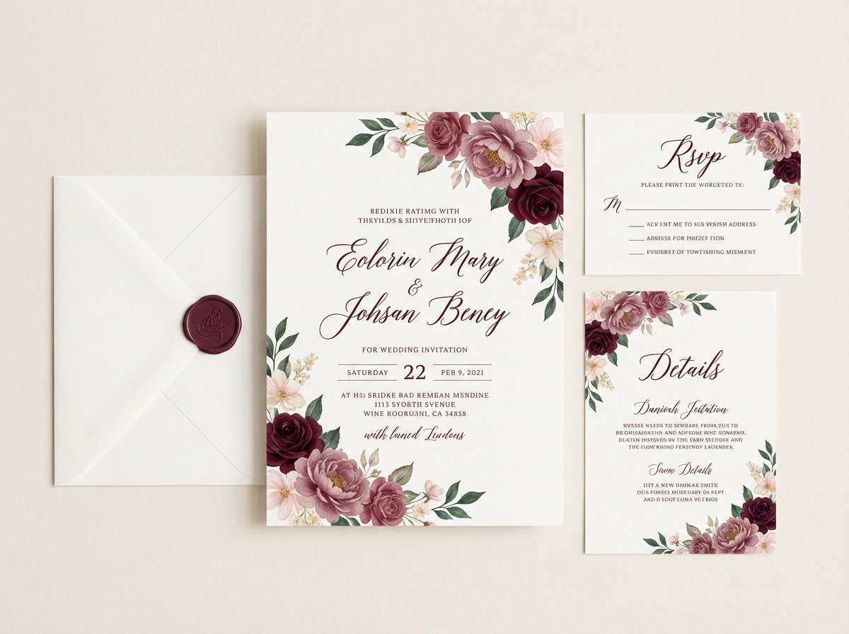 rose toned wedding invites