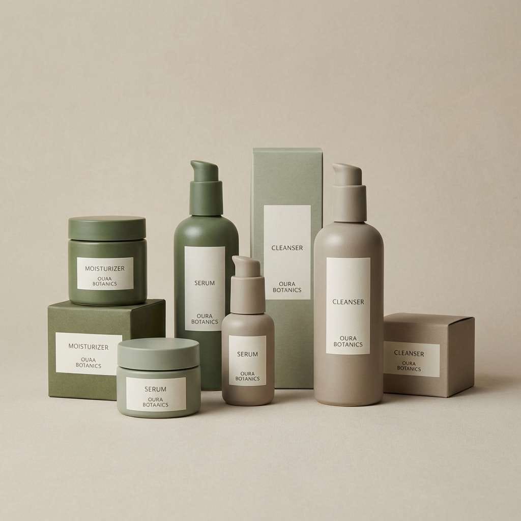 moss green skincare packaging