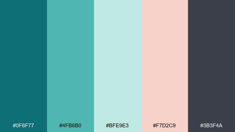 enchanted lagoon sleeping beauty color palette with hex codes