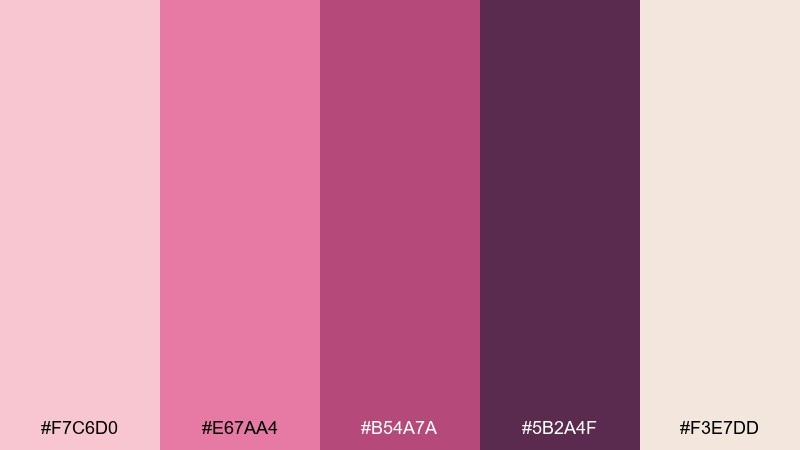enchanted rose fairy tale color palette with hex codes