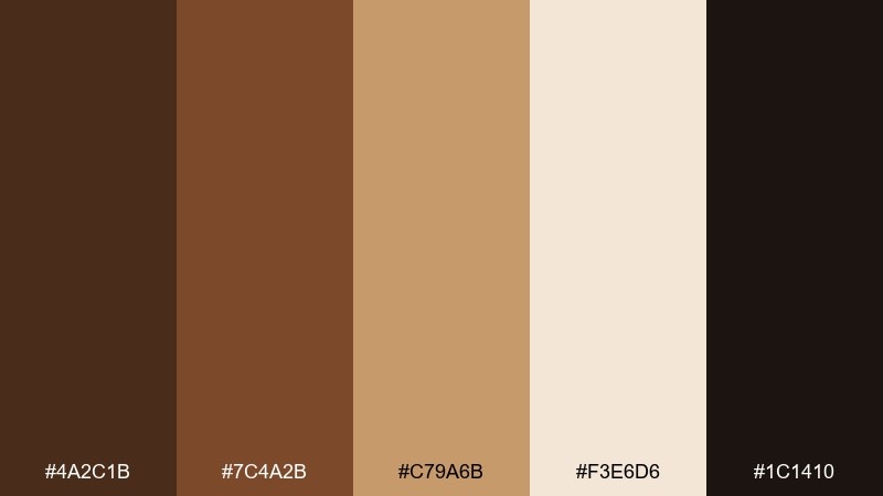 espresso & cream golden brown color palette with hex codes