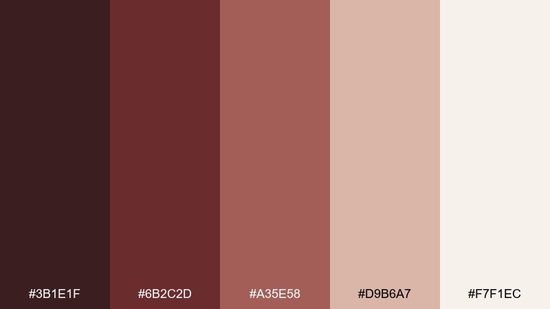 espresso blush rosewood color palette with hex codes