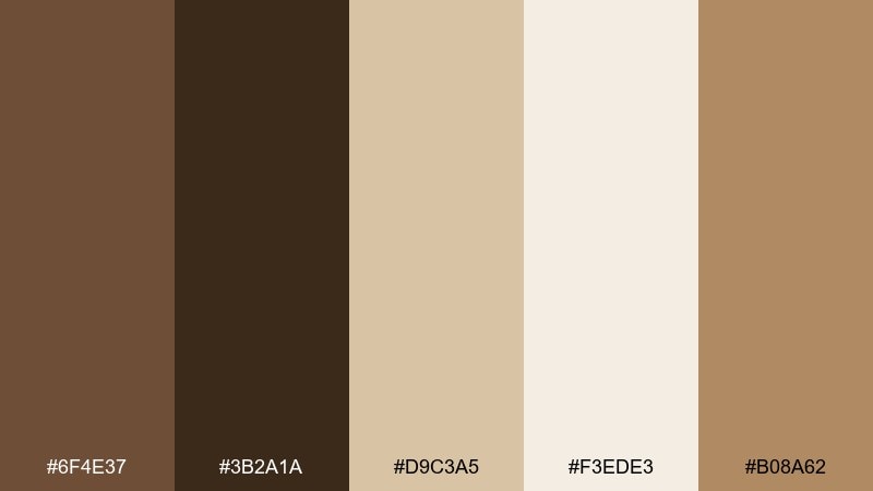 espresso cream coffee brown color palette with hex codes