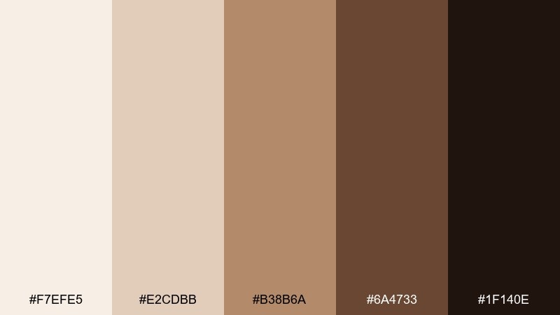 espresso cream coffee cream color palette with hex codes