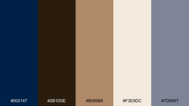 espresso cream oxford color palette with hex codes