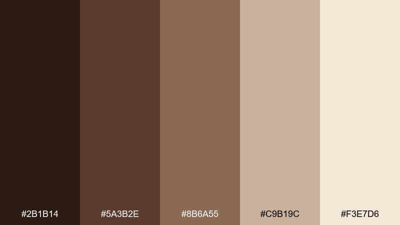 espresso crema coffee color palette with hex codes