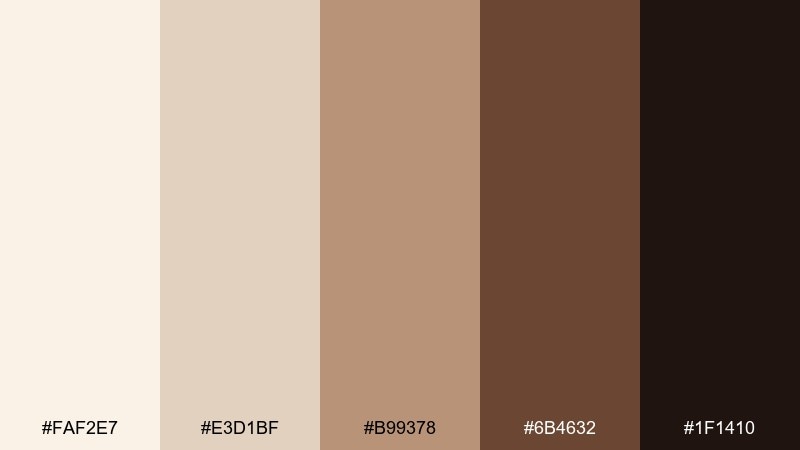 espresso glaze color palette with hex codes